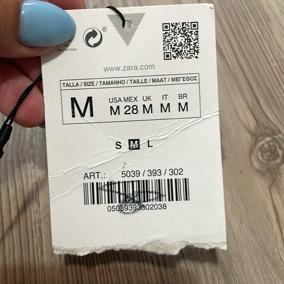 Zara Gold Shimmer Wide Leg Pants Pull on Womens M Flowy Lightweight Stretchy NWT - Picture 4 of 12